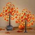 Maple Tree Lights - 2 Pack 2FT Artificial Fall Trees with Timer & LED Warm White for Indoor Decor