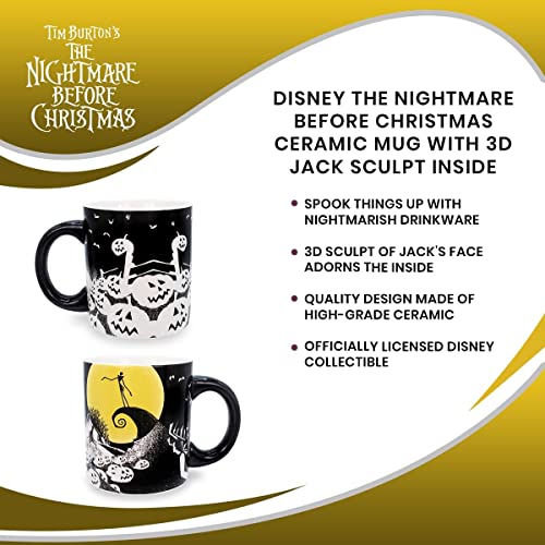 3D Jack Skellington Ceramic Mug - Nightmare Before Christmas Collectible, 18oz Large Coffee Cup