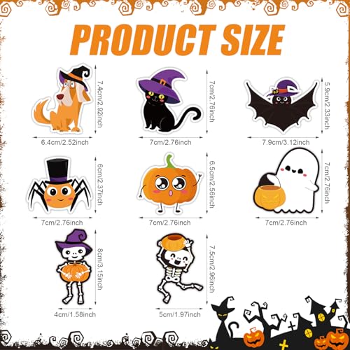 Halloween Fridge Magnets Set - 8 Cute Refrigerator Decor Accessories