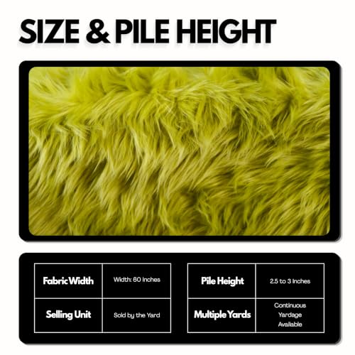 FabricLA Faux Fur Fabric by the Yard - Red Plush Craft & Sewing Material - 72" x 60" - 2 Yards Pre-Cut