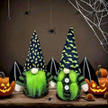 Black Bat Wing Gnomes Halloween Decorations Set of 2 - Plush Handmade Tomte Dolls