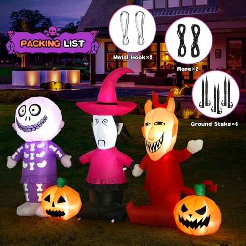 5 Ft Halloween Inflatable Yard Decoration with LED Lights - Spooky Outdoor Halloween Decor