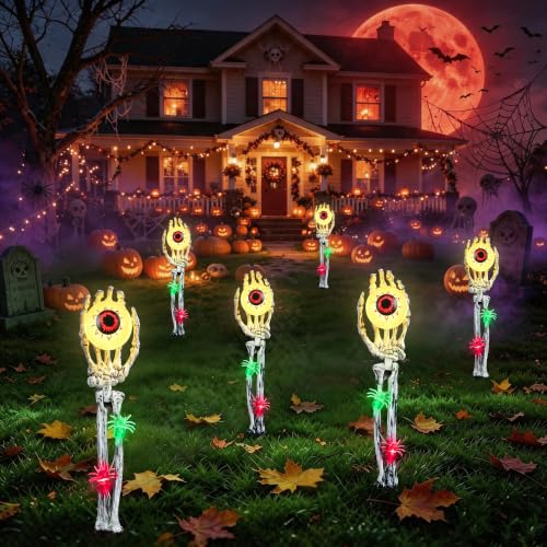 Halloween Skeleton Hands Decorations Outdoor - Warm White 2 Pack