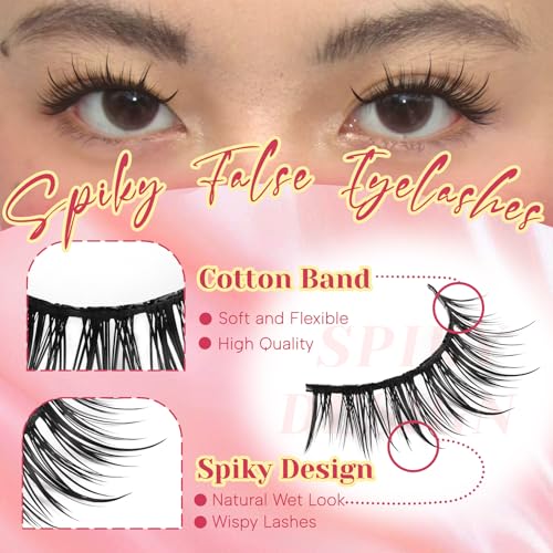 Ahrikiss Clammy Manga Wet Look False Eyelashes Kit with Glue & Tweezers