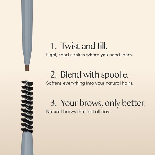 Ravie Beauty Easy Everyday™ Brow Pencil - Smudge-Proof, Hair-Like Strokes, 1.2mm Tip, Vegan (Dark Brown)