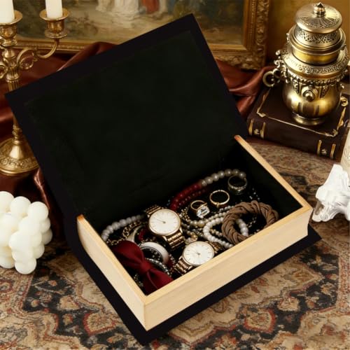 Gothic Book Storage Box with Skeleton Rose Pattern - Faux Leather Jewelry Organizer - Skeleton-1