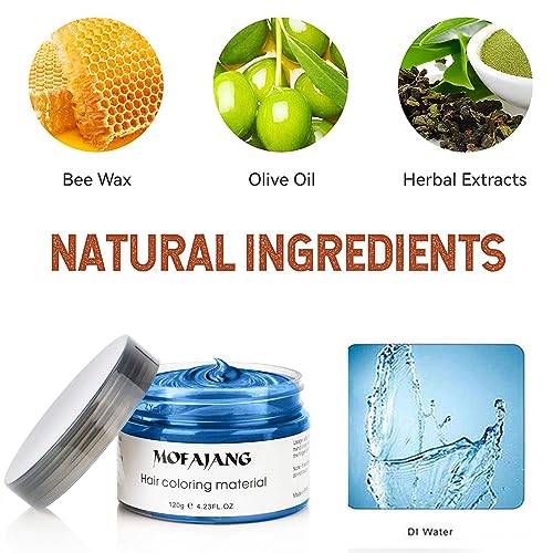 Blue Hair Wax Spray - Temporary Hair Color for Cosplay & Parties - 4.23 oz