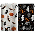 Halloween Kitchen Towels 2 Pack Ghost Pumpkin Hand Dish Drying Cloths - 18x26 Inches - Festive Decor & Absorbent Microfiber