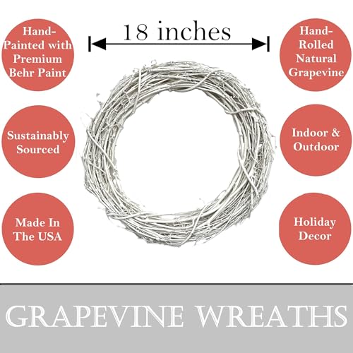 18-Inch Painted Grapevine Wreath for DIY Decor - Indoor & Outdoor Use