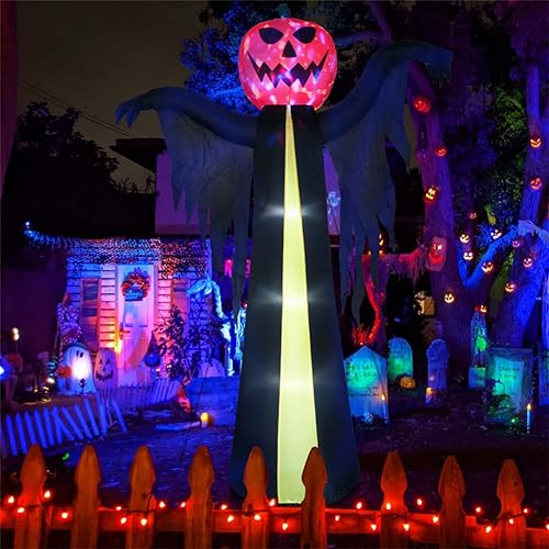 Giant 10.3Ft Halloween Inflatable Pumpkin Ghost with LED Lights & Scary Sound