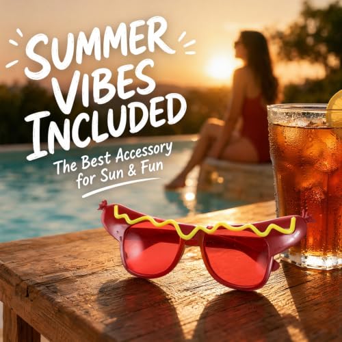 Funny Hot Dog Sunglasses 4-Pack - Novelty Costume Party Props