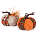 Fall Pumpkin Decor Set of 2 - Harvest Thanksgiving Farmhouse Autumn Decorations