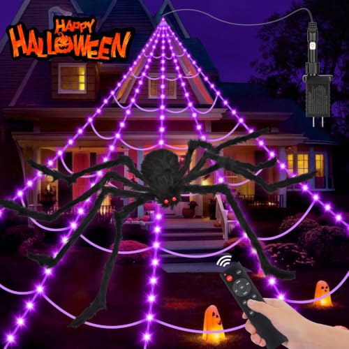 Halloween Spider Web Lights with 59