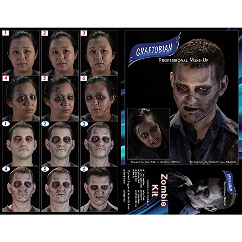 Zombie Makeup Kit - Professional Theatrical Face Paint & Effects for Costume & Halloween