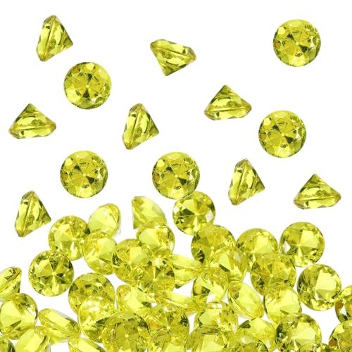 50-Pack Acrylic Diamond Gems 25mm Deep Yellow Party Favors & Decor