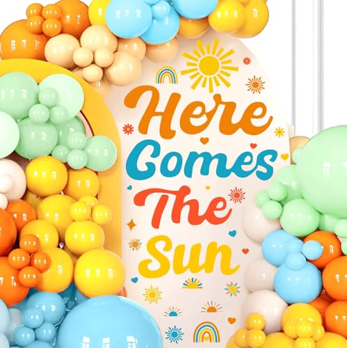Here Comes The Son Stickers Baby Shower Party Decals Sun Theme Gender Reveal Backdrop - Sun 2