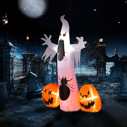 11.8FT Halloween Inflatable Ghost Spider Pumpkin Decoration - Giant Outdoor Decor