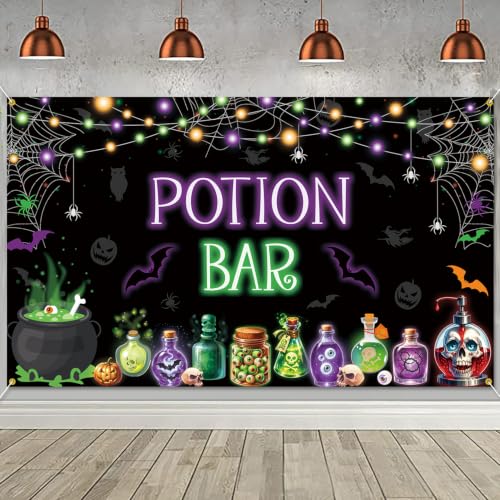 Halloween Potion Bar Backdrop Banner Party Decorations Indoor Outdoor