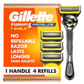 Men's Razor with 5-Blades & Precision Trimmer - Gillette ProGlide Shield, 1 Handle + 4 Refills