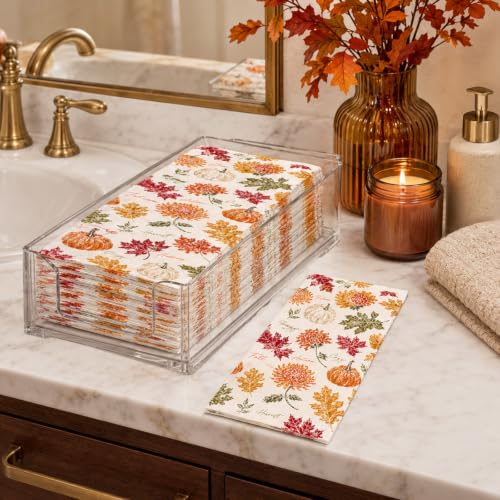 Fall Paper Napkins - 100-Pack Maple Leaf Autumn Disposable Party Napkins