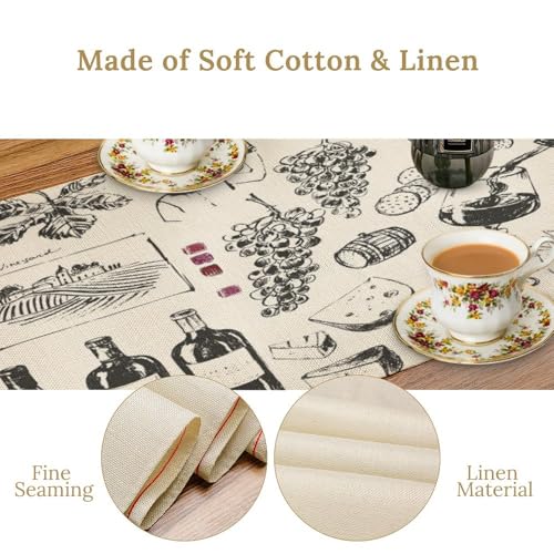 Rustic Farmhouse 13x108 Inch Table Runner for Dining & Holiday Decor Variation of W13xL108 Winered-11