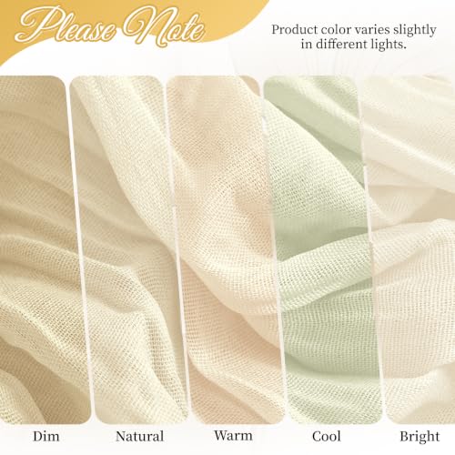 Ivory Cheesecloth Table Runner 8 Pack 17x108 Inch Boho Gauze Fabric Wedding Decor