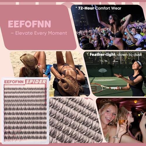 E01 Fluffy Spider Lash Clusters DD Curl Natural Eyelash Extensions - Only Lash Variation