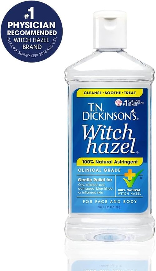 T.N. Dickinson's Witch Hazel Astringent for Face and Body, 100% Natural, 6 Count