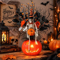 Lighted Halloween Skeleton Pumpkin Tabletop Decor - Spooky Centerpiece