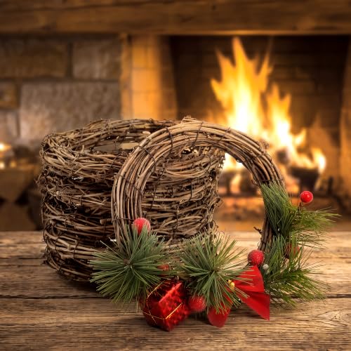 6 Inch Grapevine Wreaths Set - Natural Rattan Garland for Christmas & DIY Decor - 6 Pieces