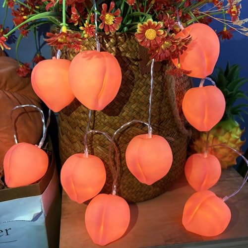 Peach String Lights 1.65M Battery Powered Pink Fairy Lights for Home & Party Decor - Peach-A