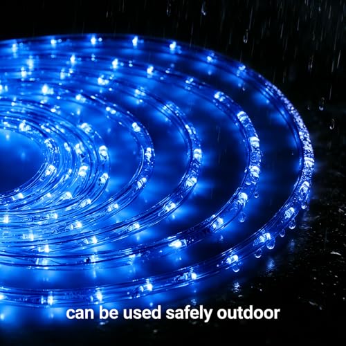 Blue LED Rope Light 20Ft Waterproof Outdoor Decorative Lighting - Buyagn