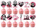Pink Ghost Cupcake Toppers - Halloween Cake Decorations, Horror Party Supplies, 24 Pcs