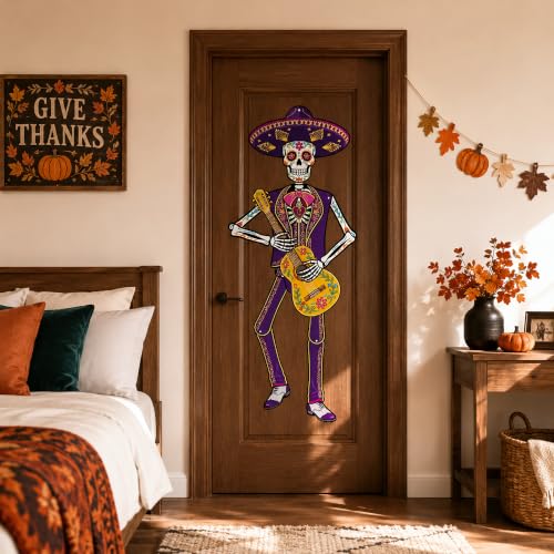 Day of the Dead Paper Skeletons - Posable 48-Inch Halloween & Fiesta Decorations - Set of 4