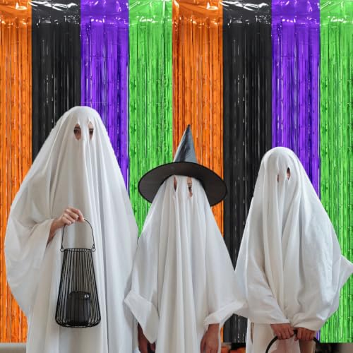 Halloween Foil Fringe Curtains 2 Pack - Large 3.3x6.6ft Party Decoration