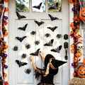 3D Bat and Spider Wall Decals Halloween Decor Set - Removable Vinyl Stickers