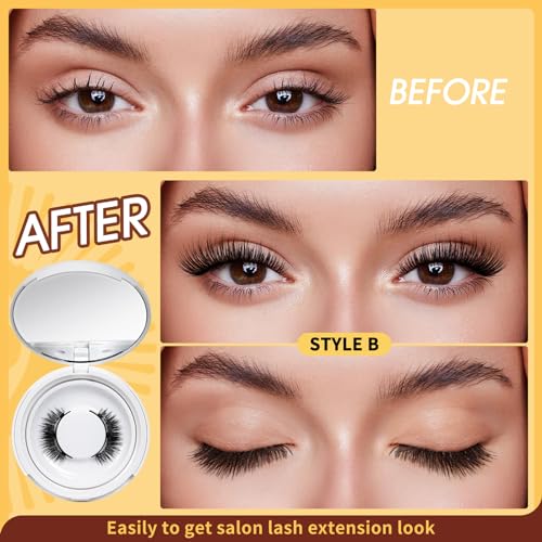 Reusable Magnetic Eyelashes Set with Applicator - 2 Pairs A11 - Natural Look, Easy to Apply, No Glue Needed
