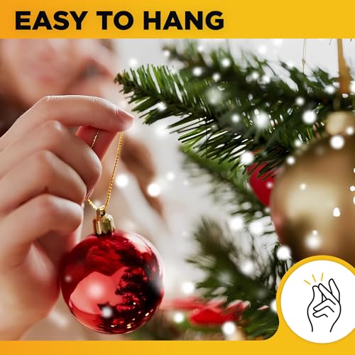 Christmas Ornament Hooks Set - Gold & Silver 200 Pcs with Snap for Tree Decoration