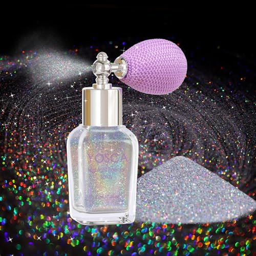 Yosca Body Glitter Spray - Holographic Body & Hair Shimmer - Rainbow Variation