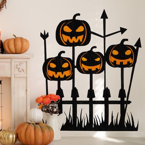 Pumpkin Jack-o-Lantern Halloween Wall Decal - Spooky Spooky Face Stickers