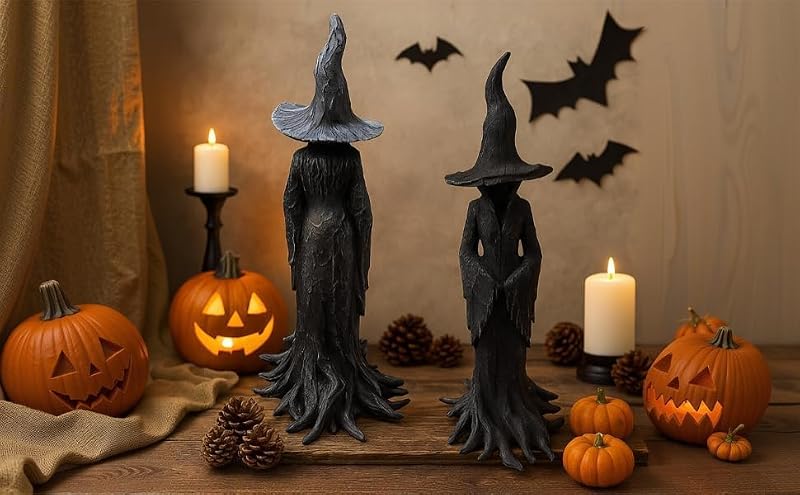 Enchanted Witch Statue 7.9'' Halloween Gothic Resin Decor - Dark Fantasy Figurine - Variation of THIS listing
