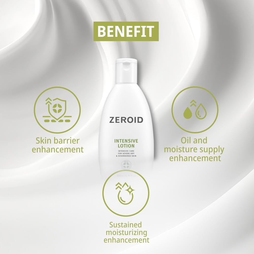 ZEROID | Intensive Lotion | Deep Hydrating Body Moisturizer for Dry Skin | 6.76 fl oz (200ml)