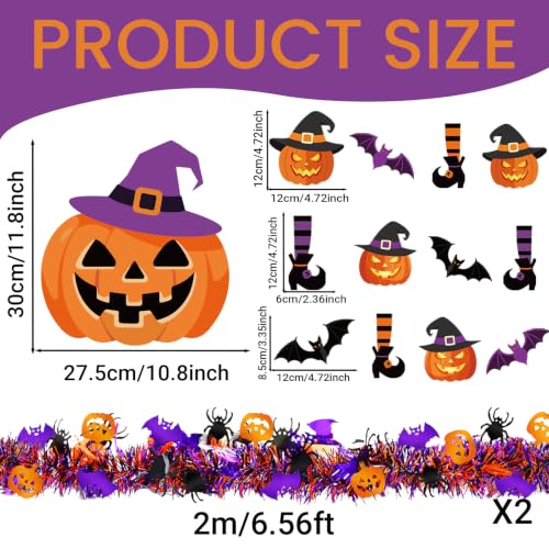 Halloween Tree Ornaments Decorations Set - Witch Hat Pumpkin Skeleton Ghost & More - Variation of THIS listing