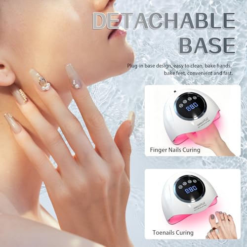 Professional UV LED Nail Lamp 500W with 90 LEDs, Smart Sensor & 4 Timers