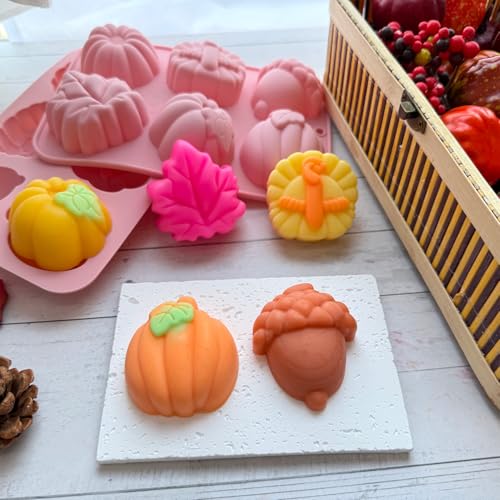 Pumpkin Mold - 6 Cavity Fall Silicone Mold for Halloween Thanksgiving Decor