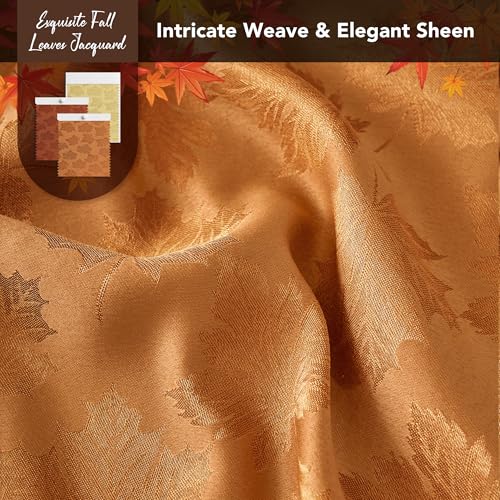 Autumn Fall Tablecloth Rectangle 60x144 Inches - Amber, Thanksgiving Decor
