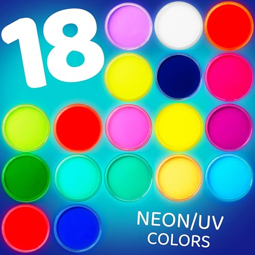 Neon Blue Face & Body Paint - Water Activated, 30g for Costume & Halloween