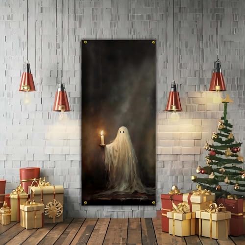 Halloween Ghost Gothic Door Cover Decorations - Goblin06 Variation, 35x79 Inch