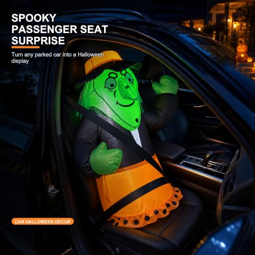 Halloween Inflatable Witch Car Decoration - 3.5 ft Passenger Seat Accessory