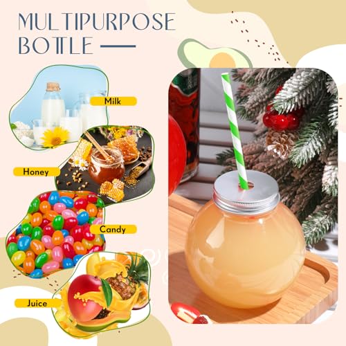 Multicolor 24 Pcs Mini Plastic Fish Bowl Cups with Lids & Straws - 10 oz Party Drinkware